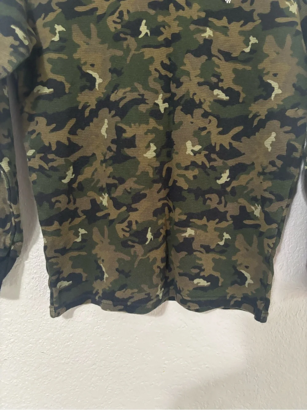 Polo by Ralph Lauren Men’s Camo Waffle Knit Thermal Long Sleeve Crew Shirt
